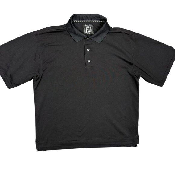 FootJoy Polo Golf Shirt Short Sleeve Black Large - Picture 1 of 7